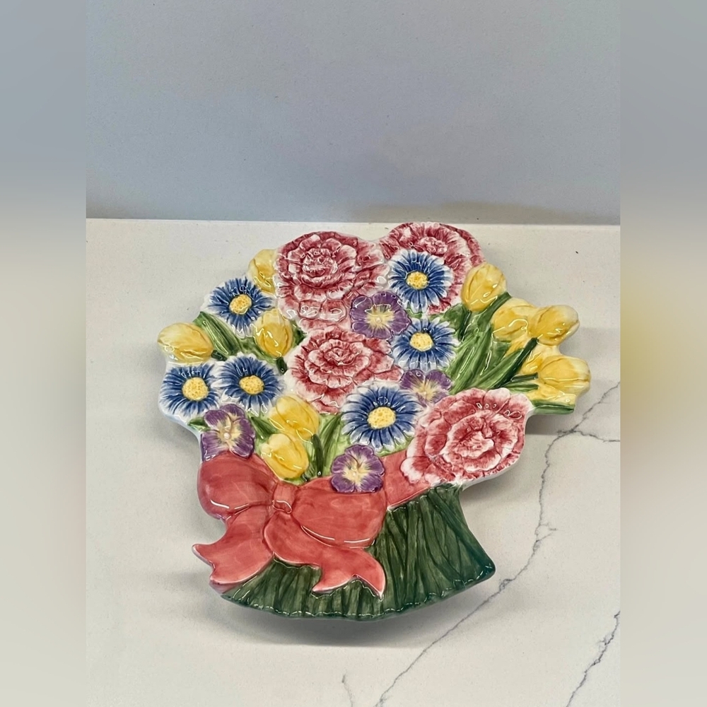 Fitz and Floyd "Spring Flowers" Canapé Plate- NEW in the Box!!!